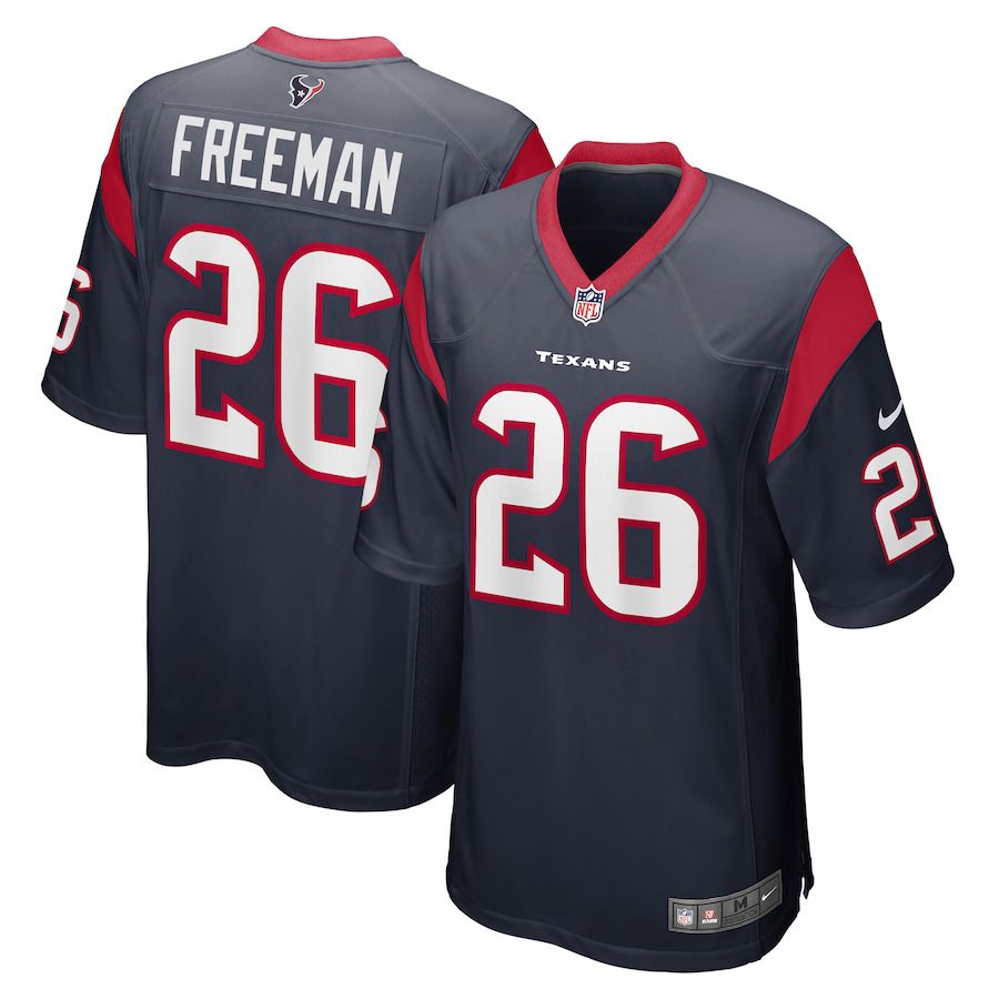 Men Houston Texans 26 Royce Freeman Nike Navy Game Player NFL Jersey